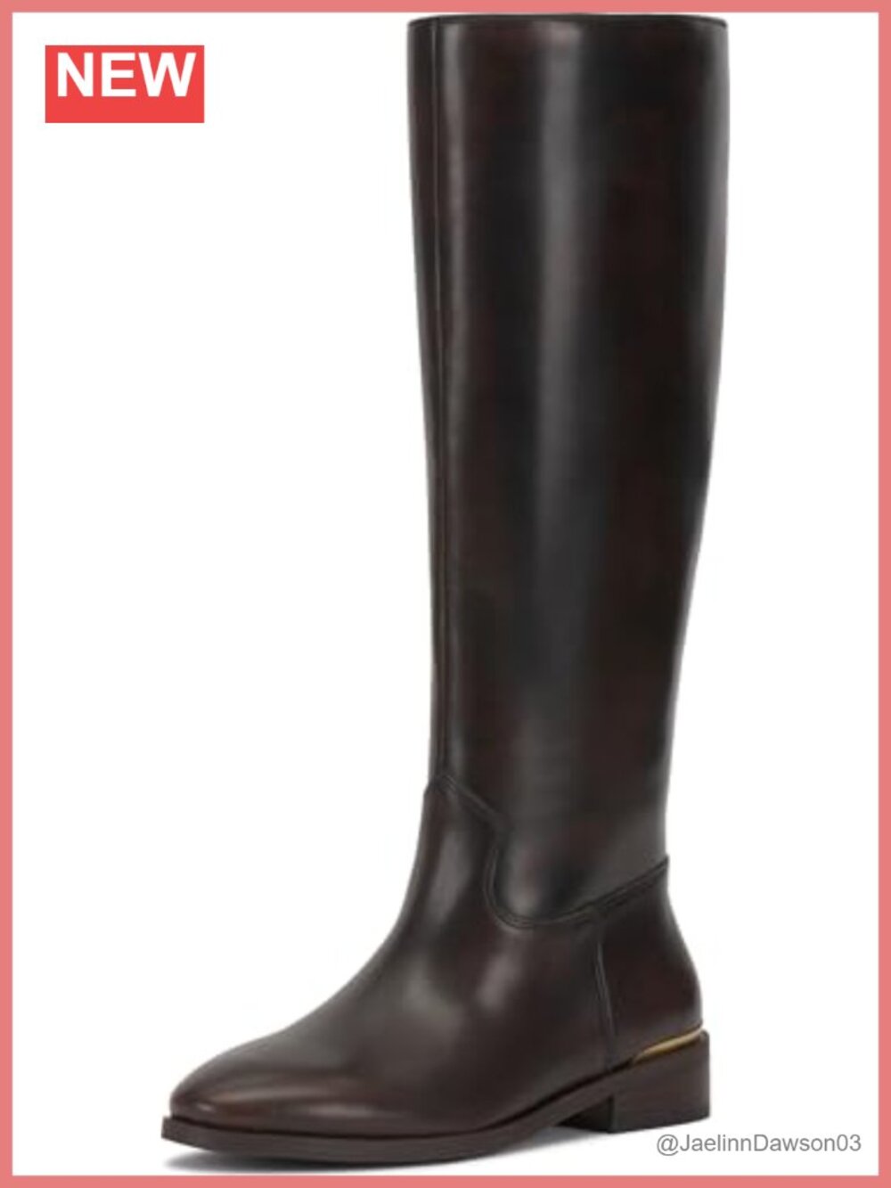Vince Camuto Bercla Wide Calf Knee High Leather Riding Boots Almond Toe Zip